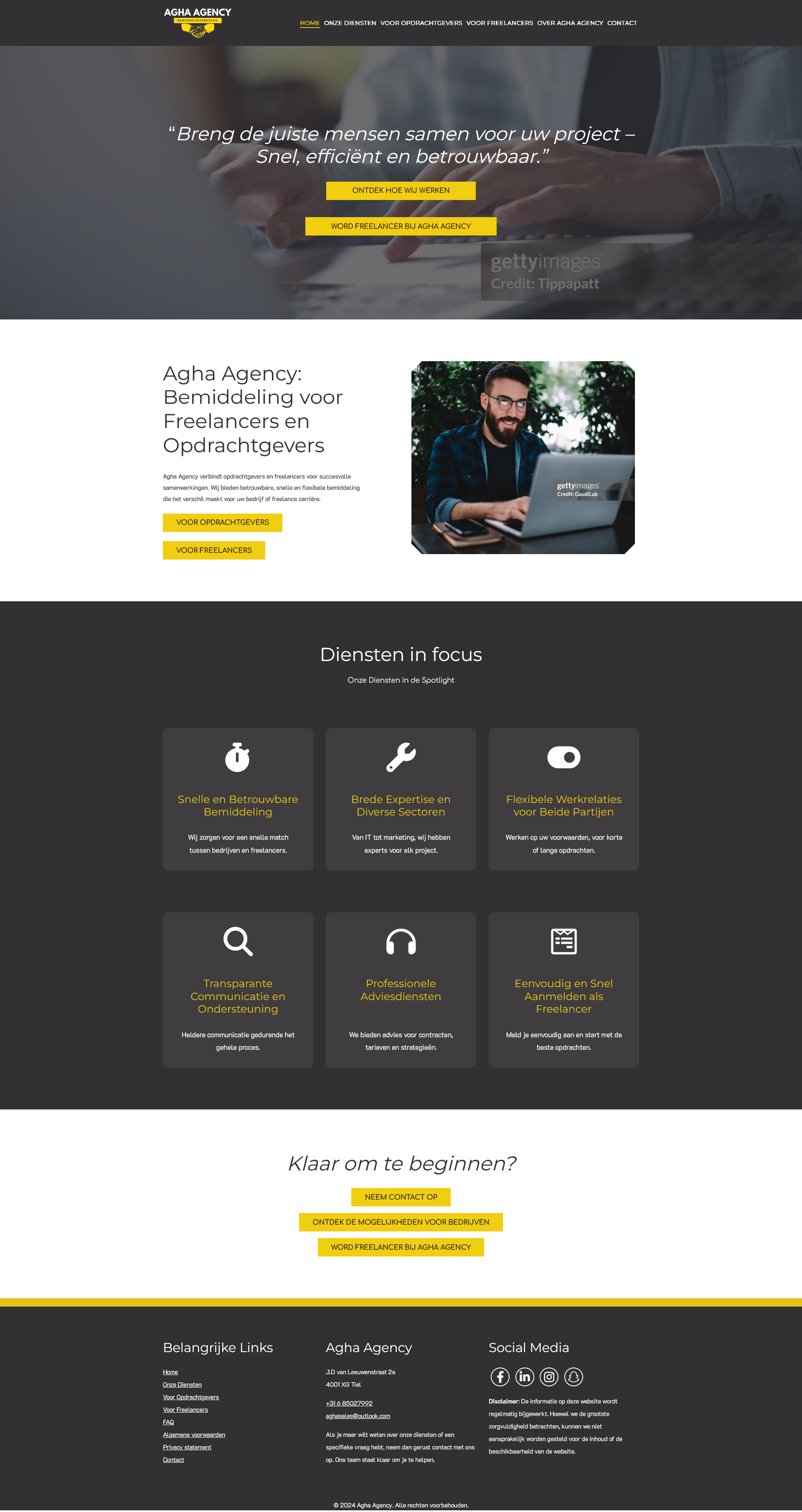 AGHA Agency internal page screenshot