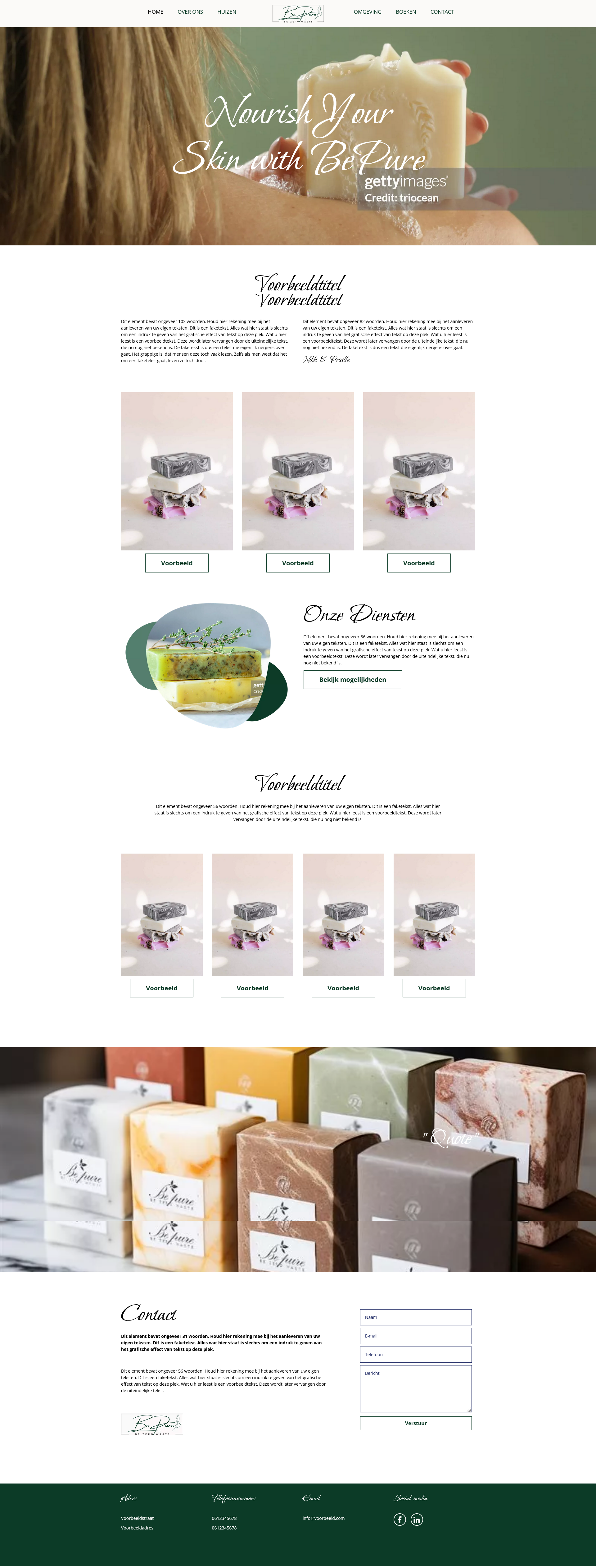 Be Pure Cosmetics homepage screenshot