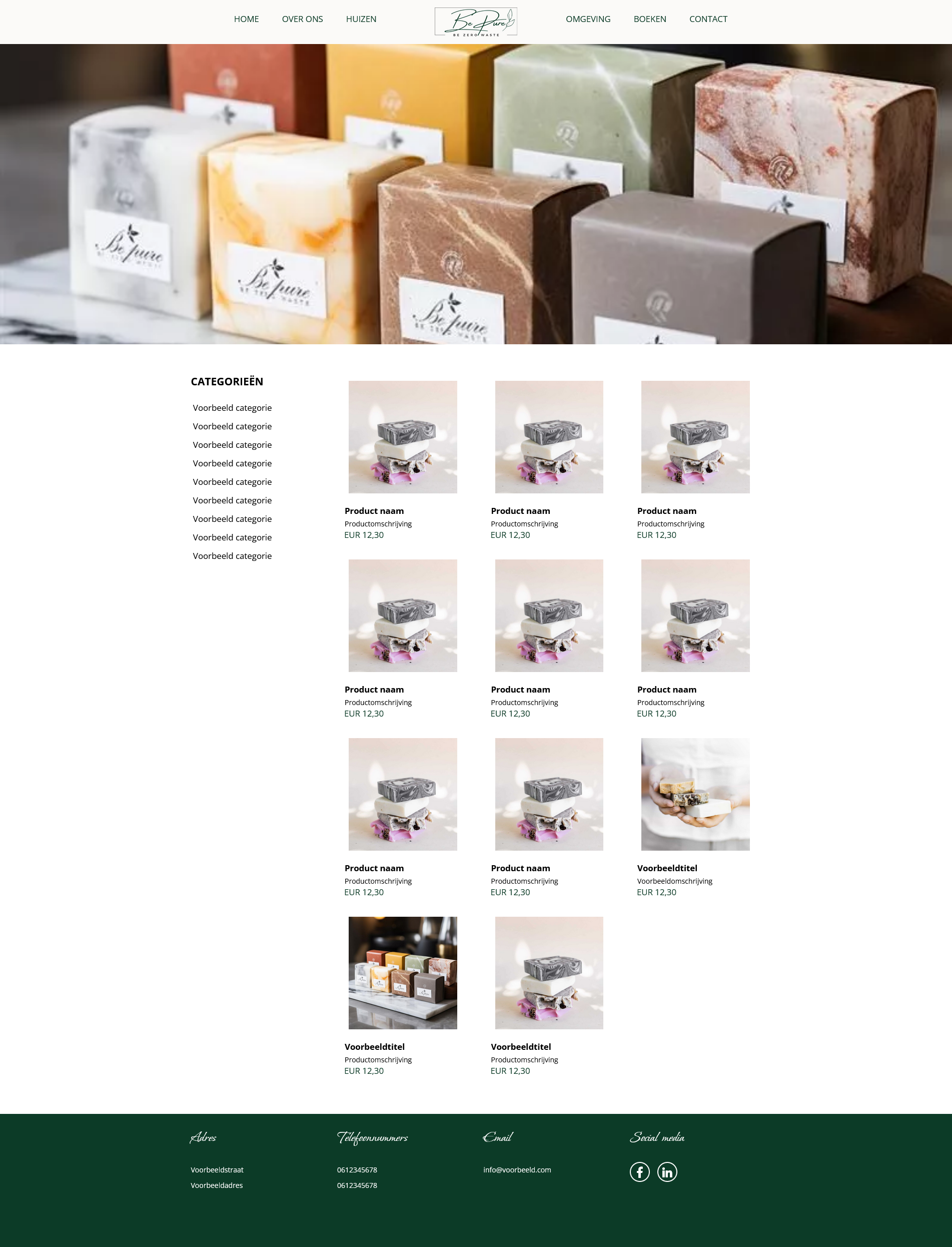 Be Pure Cosmetics contact page screenshot