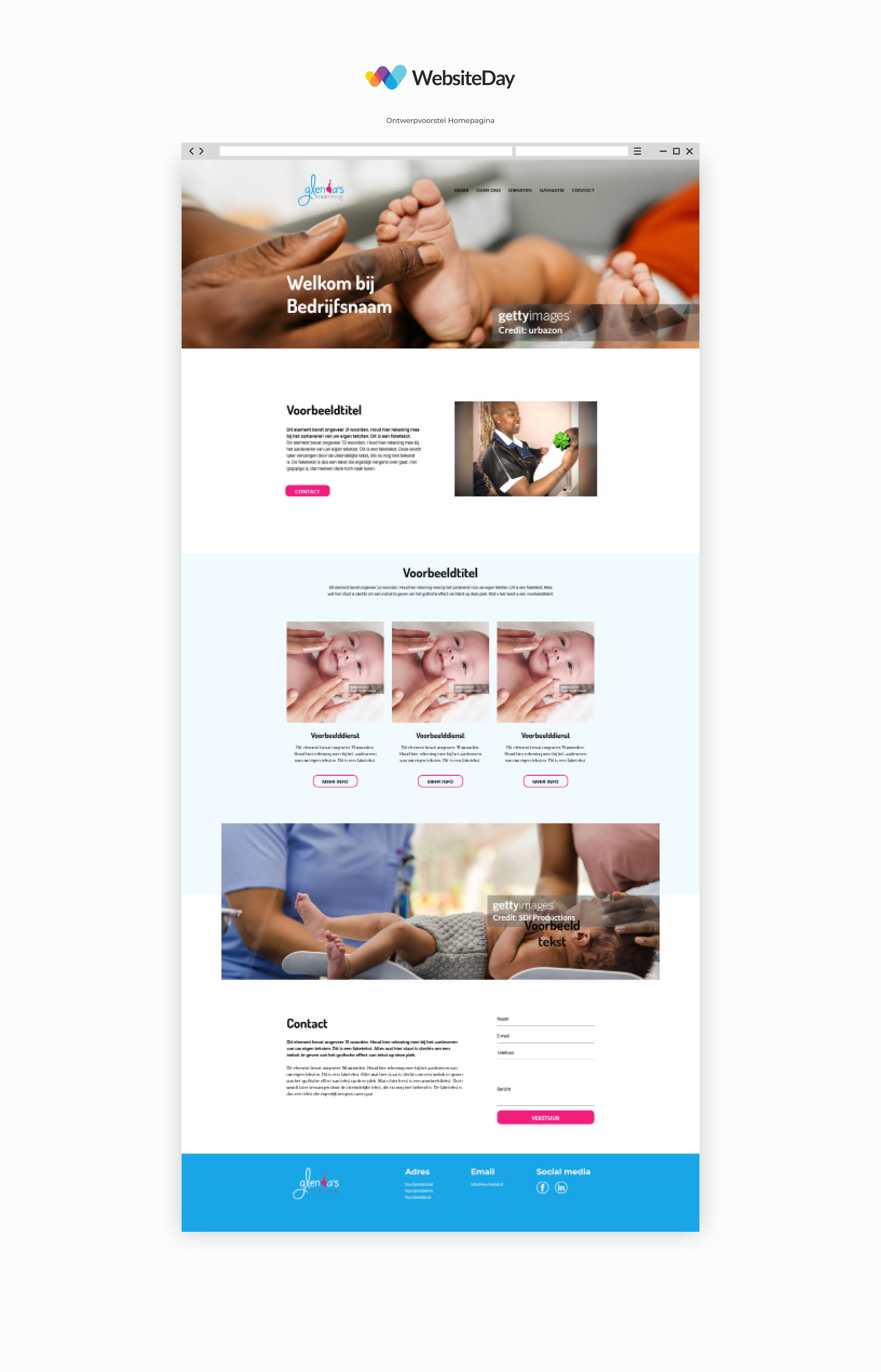 Glenda's Kraamzorg internal page screenshot