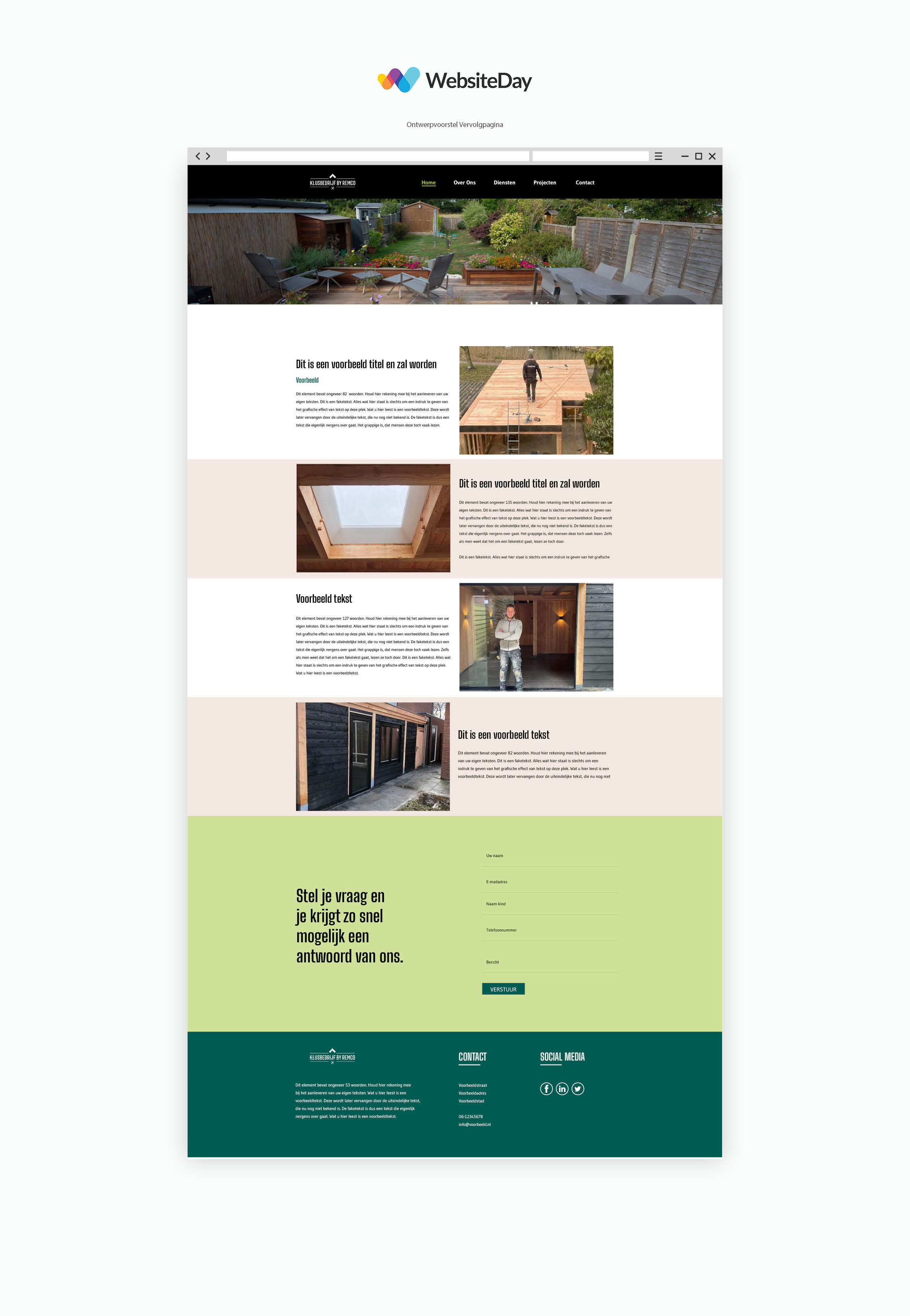 Klusbedrijf by Remco contact page screenshot