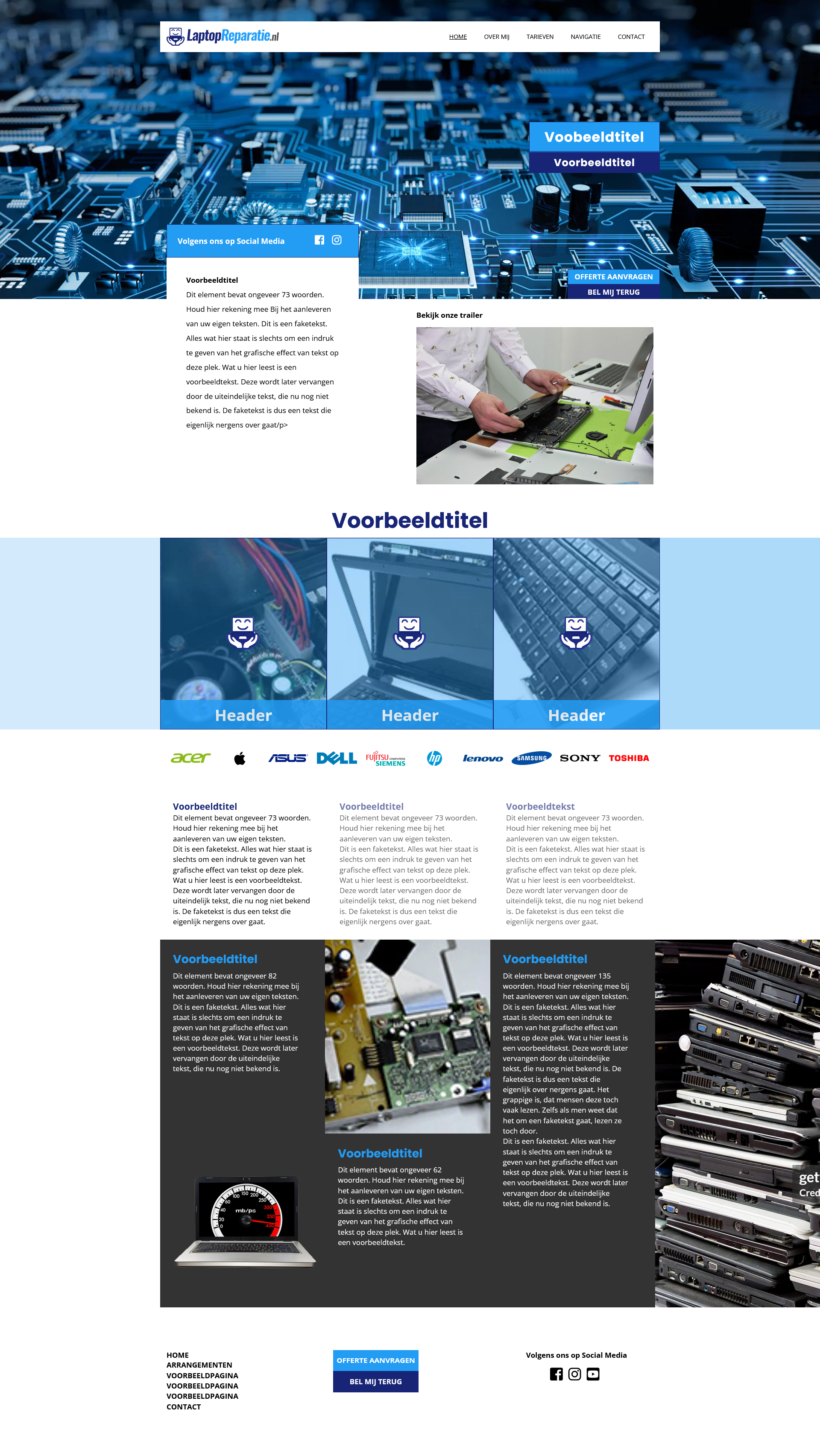 Laptop Reparatie homepage screenshot