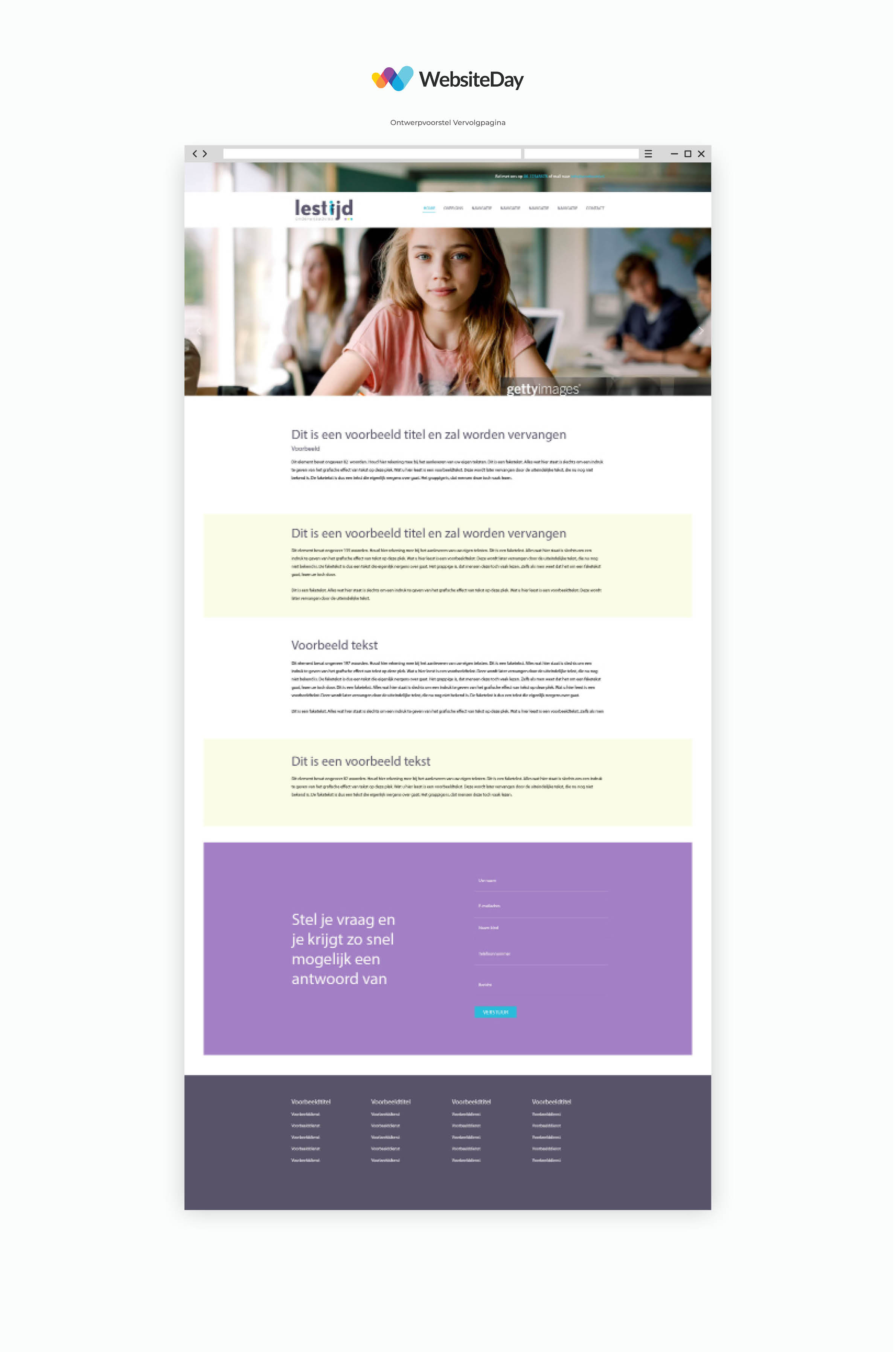 Lestijd contact page screenshot