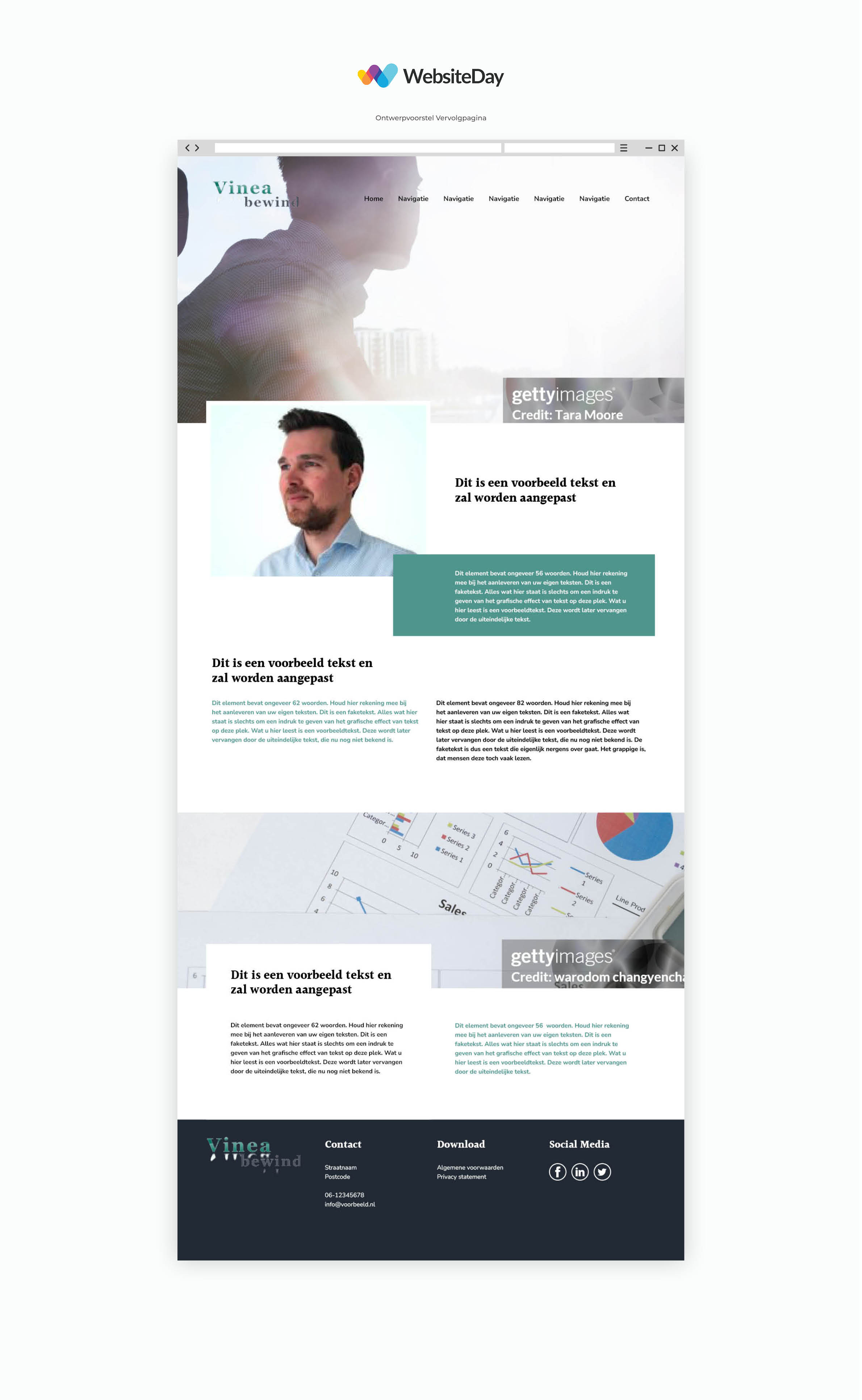 Vinea Bewind contact page screenshot